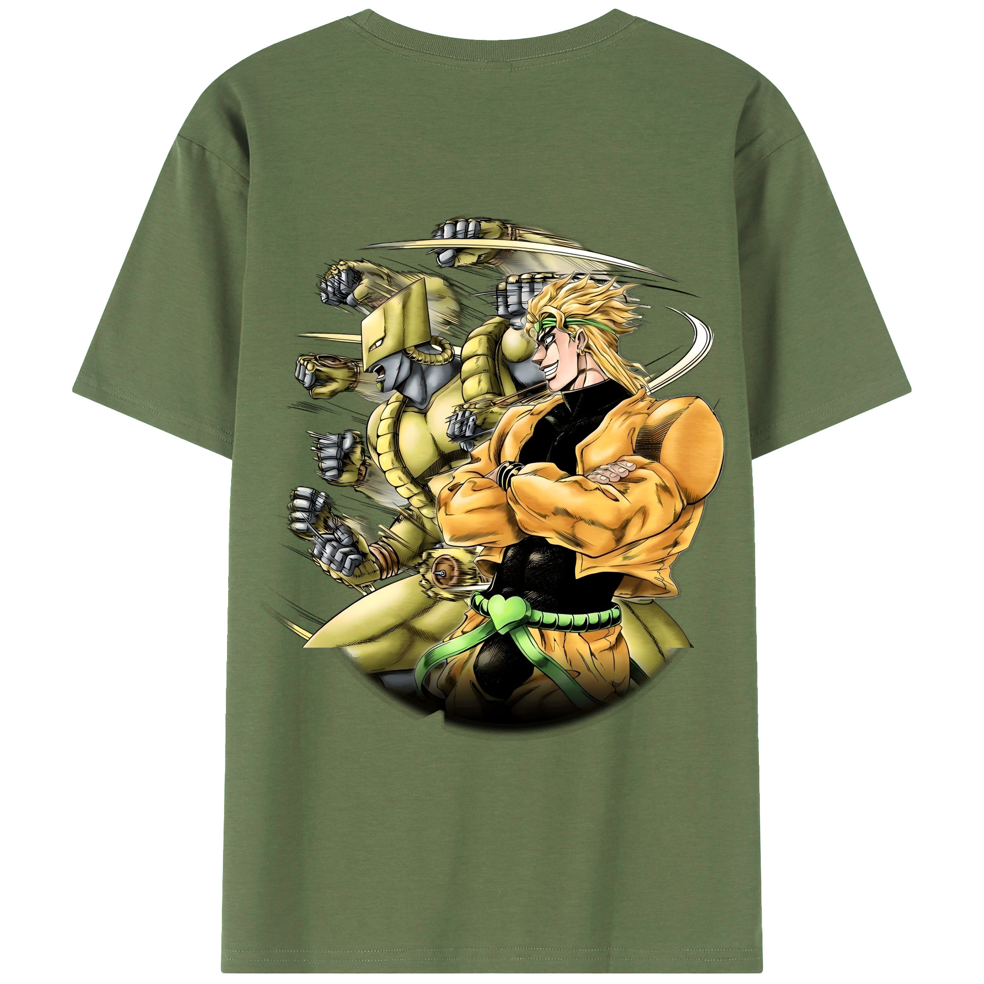 （画像用） ジョジョの奇妙な冒険 ディオ?ブランドー JoJo's Bizarre Adventure Dio Brando 綿100％ メンズ半袖Tシャツ（バックプリント） 通気性